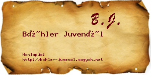 Böhler Juvenál névjegykártya